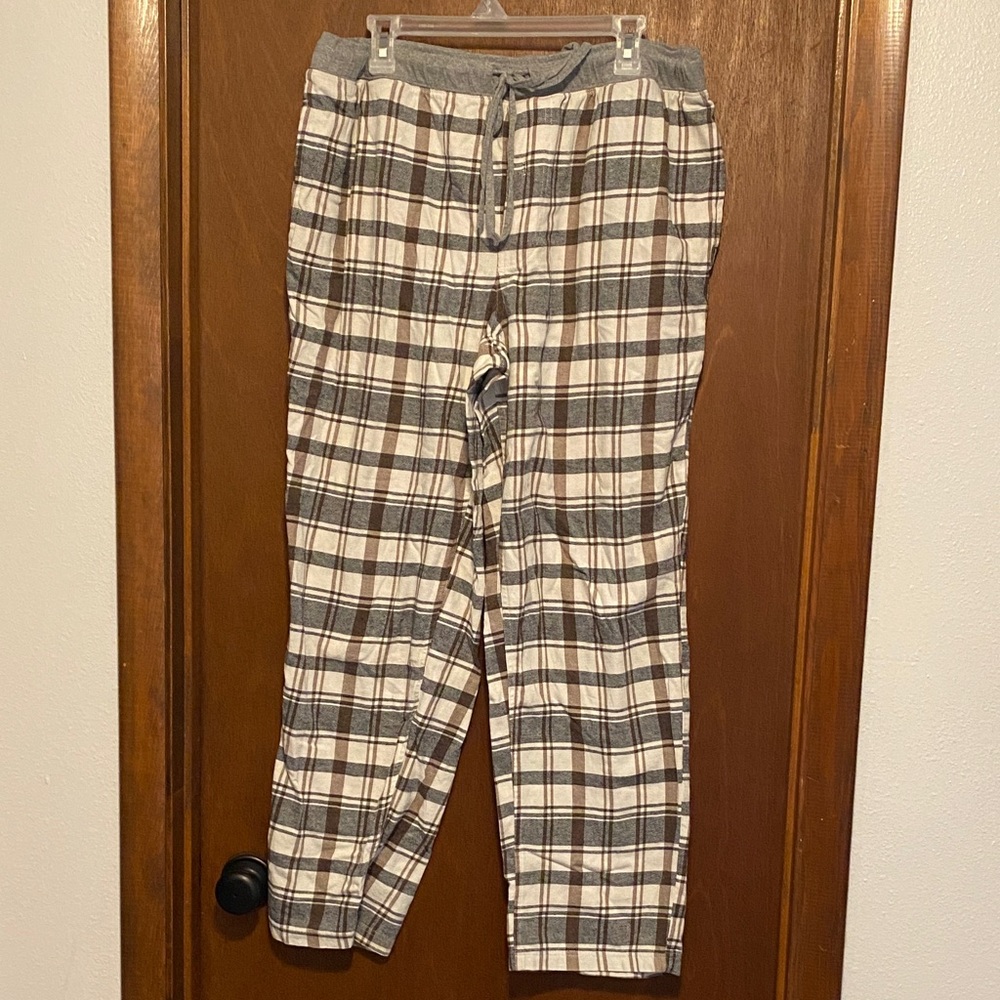 Eddie Bauer Gray and White Plaid Men's Joggers